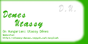 denes utassy business card