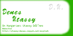 denes utassy business card